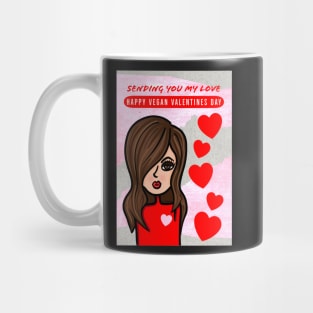 Sending You My Love Happy Vegan Valentines Day Mug